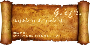 Gajdán Árpád névjegykártya